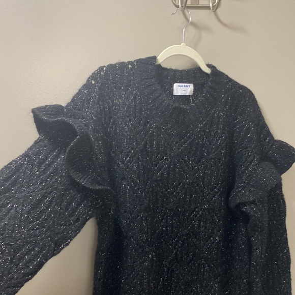 NWT Old Navy Ruffle-Trim Metallic Pointelle-Knit
Sweater - Picture 5 of 6